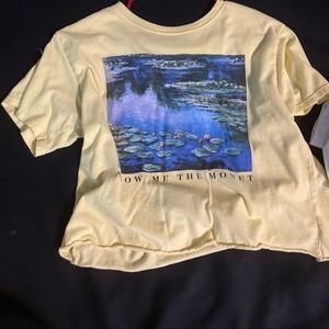 Yellow “show me the monet” short sleeved shirt size large